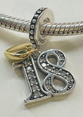 18th birthday silver charm front view