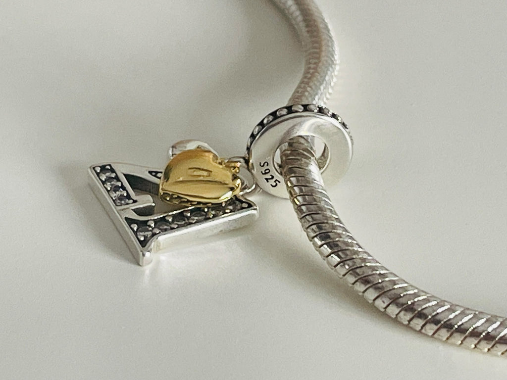 21st birthday charm back view on bracelet