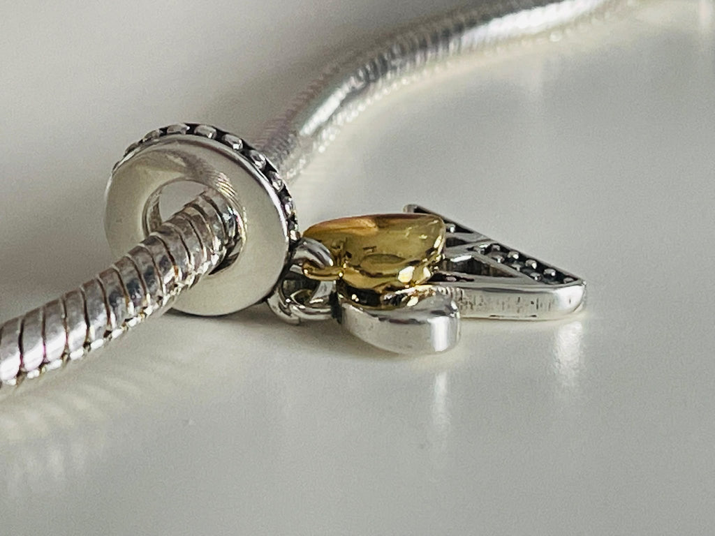 21st birthday charm gold heart close up