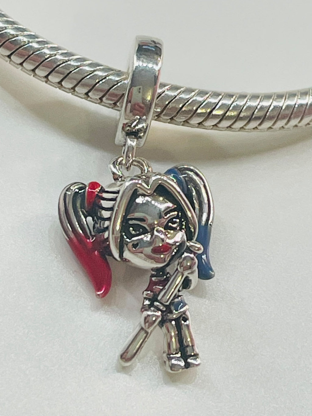 Harley Quinn dangle charm close-up front